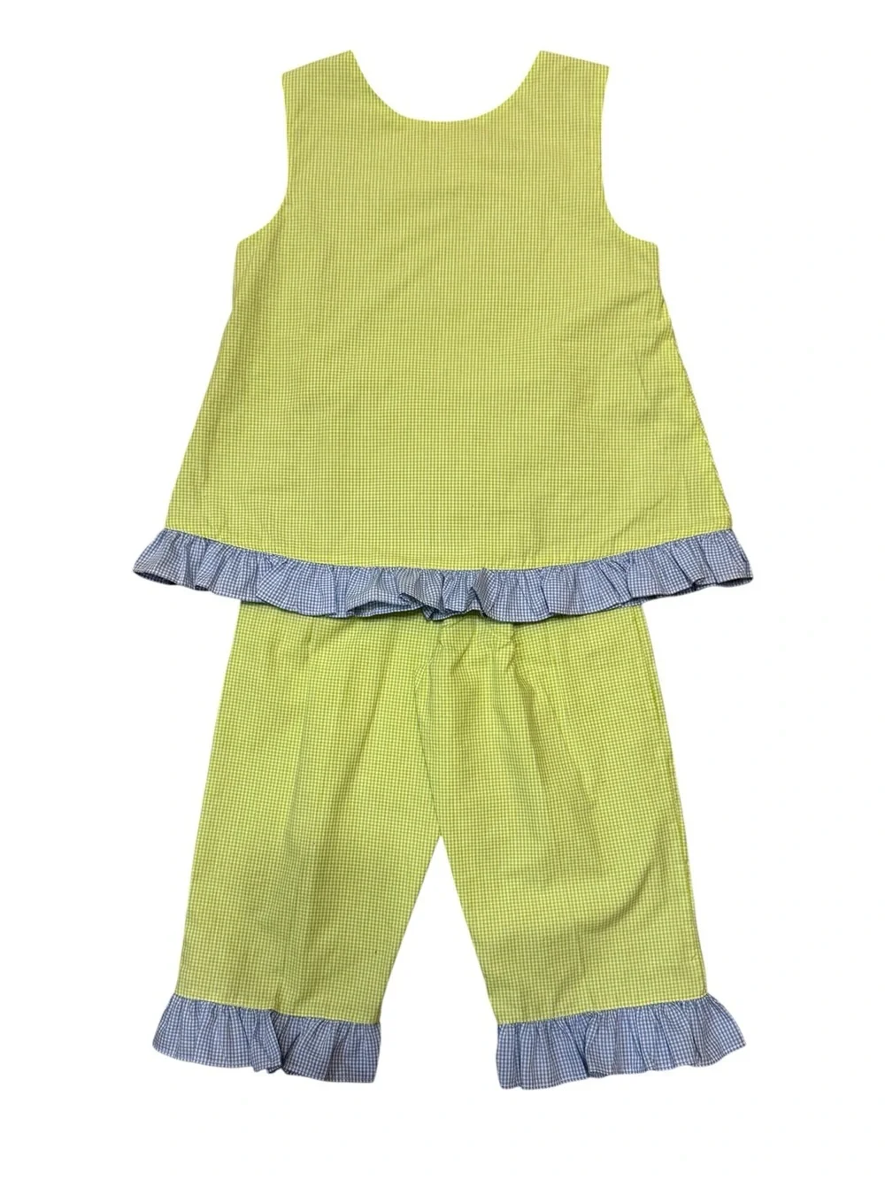 Wish Upon a Star Smocked Mermaid Gingham Top & Capri Pants Set Size 6X NWT